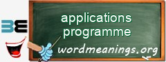 WordMeaning blackboard for applications programme